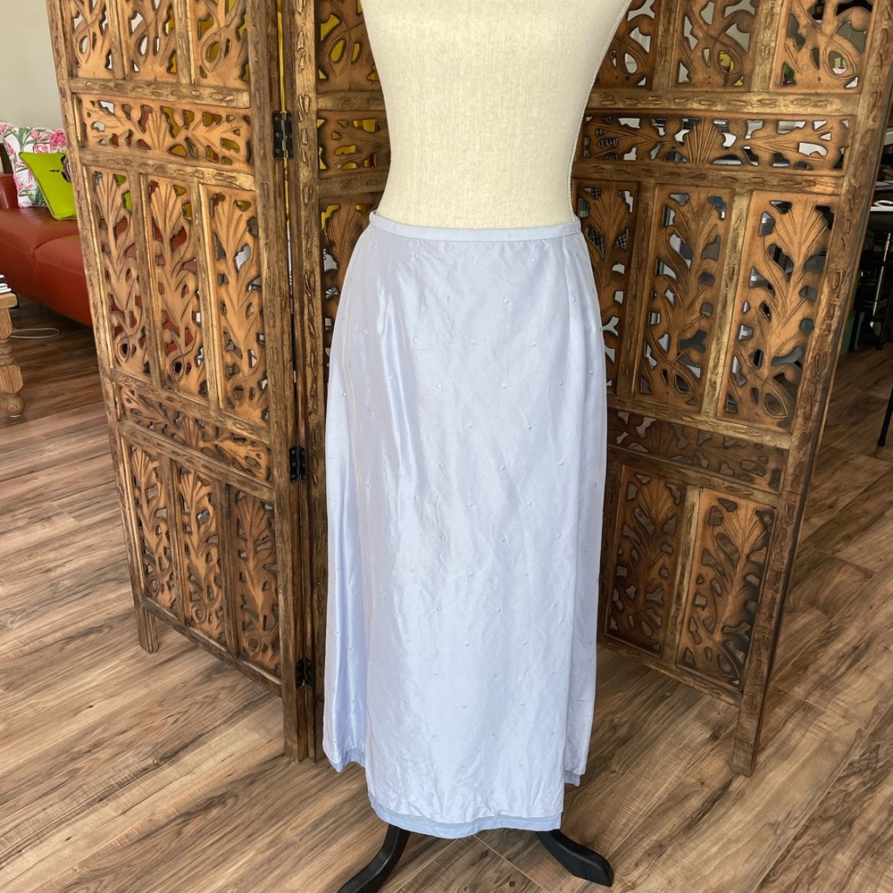 Elegant Light Blue Women's Silk Skirt